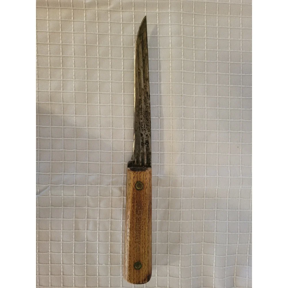 Vintage Old Hickory Paring Knife Carbon Steel Wood Handle Made in USA 10 Inch